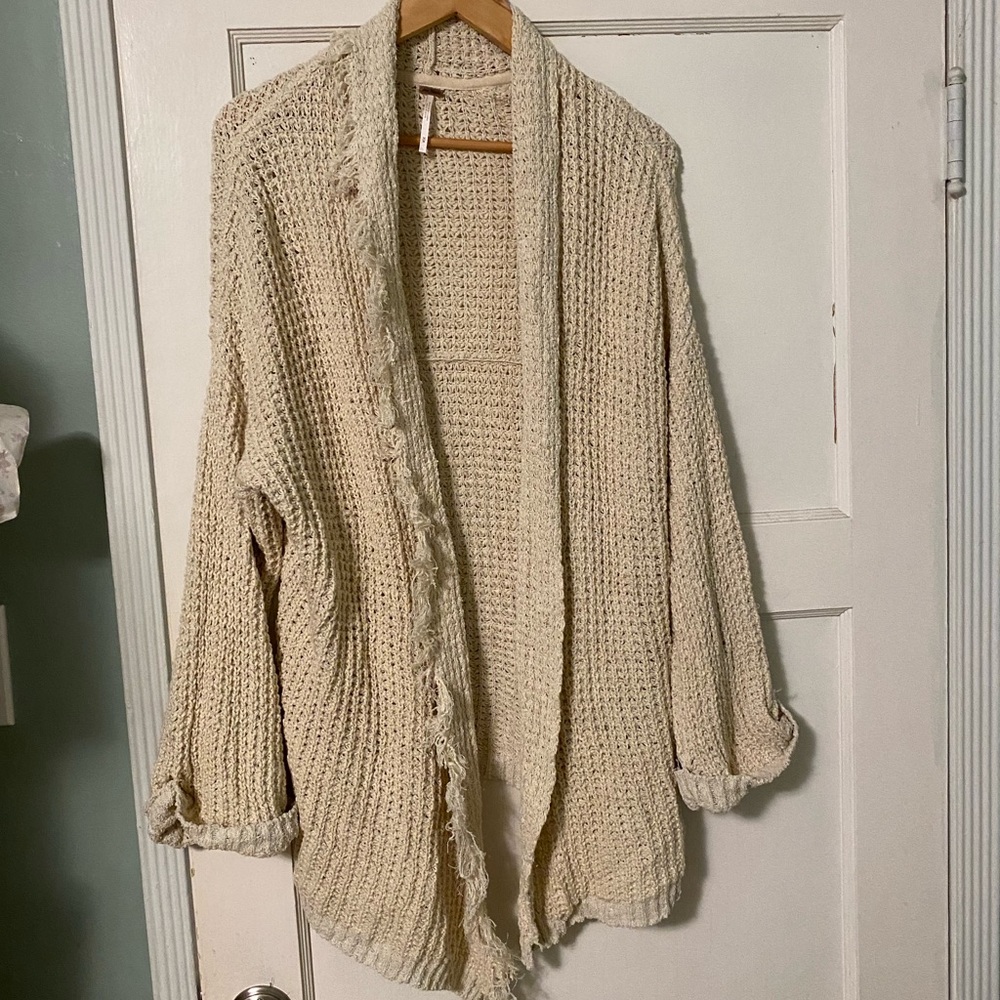 Free People Fringe Crochet Cardigan